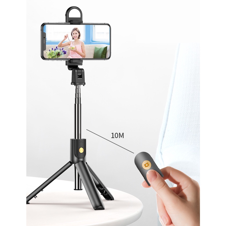 Gậy Chụp Ảnh Tự Sướng (Selfie), Tripod K10s + Remote Bluetooth (Có Gương) Cao Cấp | BigBuy360 - bigbuy360.vn
