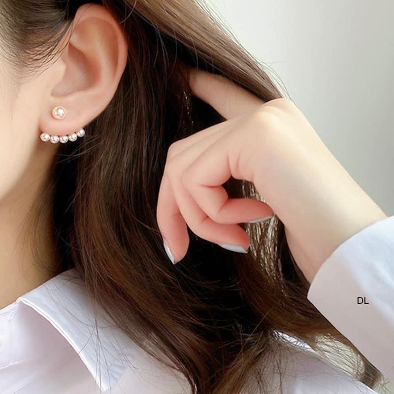 Bông tai trai thật tự nhiên nước ngọt viền bông BẠC TA chuẩn xịn