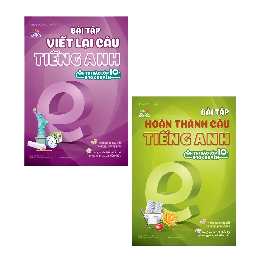 Sách - Combo Bài Tập Viết Lại Câu Tiếng Anh + Bài Tập Hoàn Thành Câu Tiếng Anh