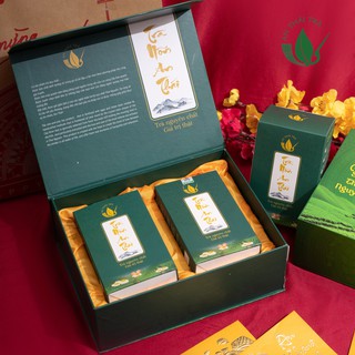Hộp trà Thái Nguyên biếu tặng cao cấp Trà nõn tôm chăm bón trứng gà 400g