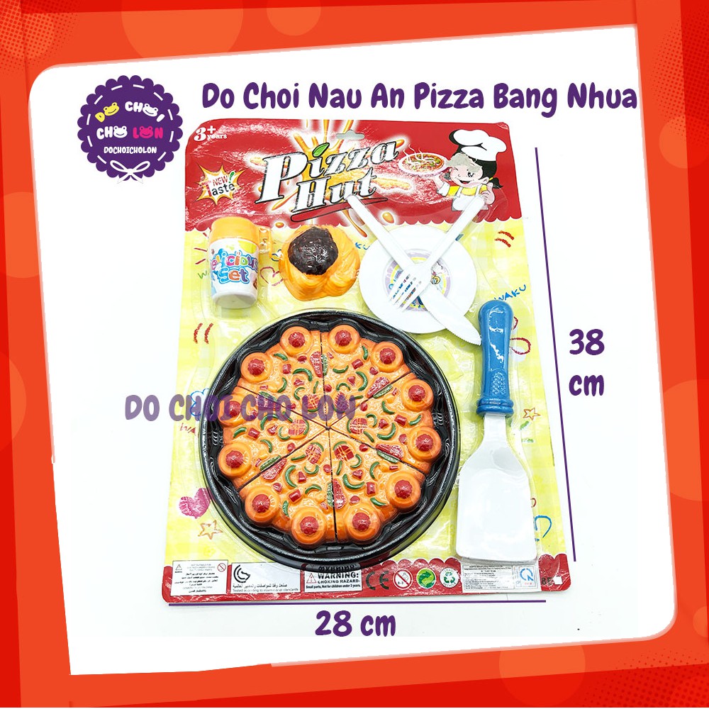 Vỉ đồ chơi làm bánh Pizza Hut nấu ăn bằng nhựa 598E7 - KhaDiTOYS - Đồ chơi nhà bếp cho bé gái