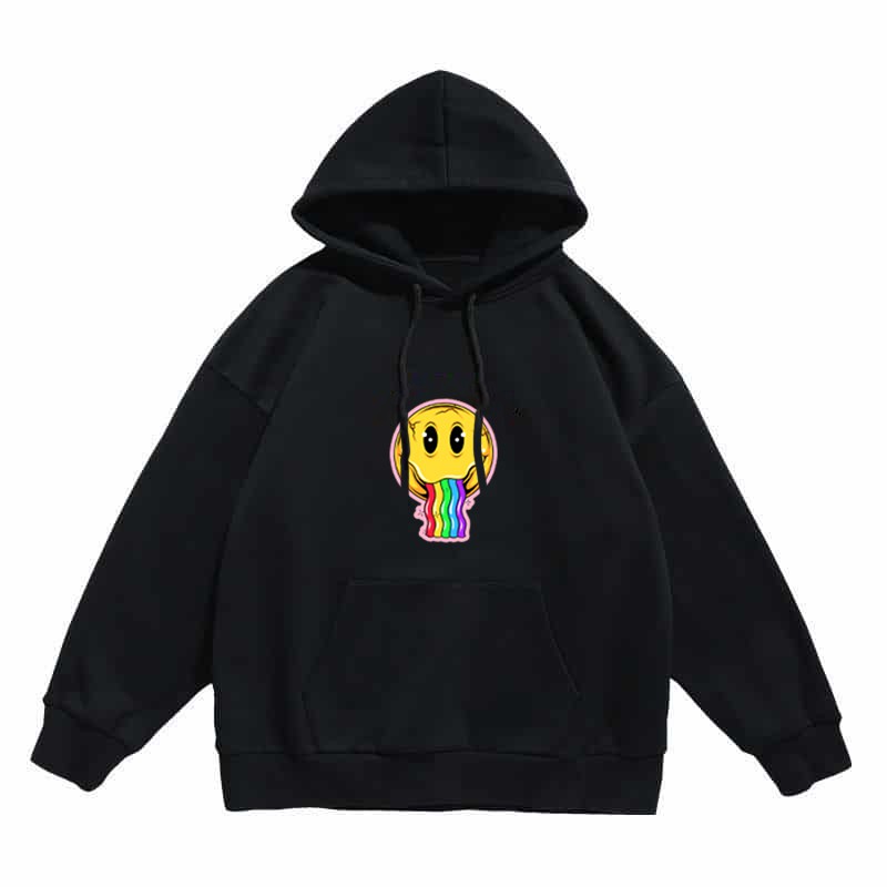 Áo hoodie vải nỉ dài tay Smile Stick nam nữ form rộng - GW Shop