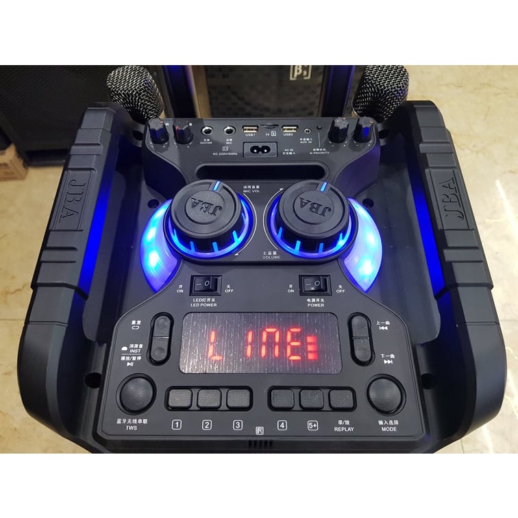 Loa kéo Karaoke Bluetooth JBA ST898-28: 2 Bass 20, Công Suất lớn 300W, Có 02 Micro kim loại cao cấp, Có đèn LED cảm ứng