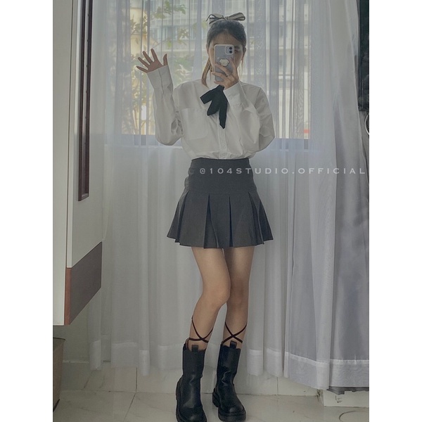Áo sơ mi oversize tay dài có túi