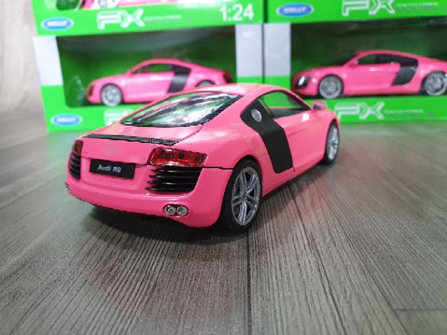 Xe Mô Hình Audi R8 V10 1:24 Welly sản xuất / Màu hồng