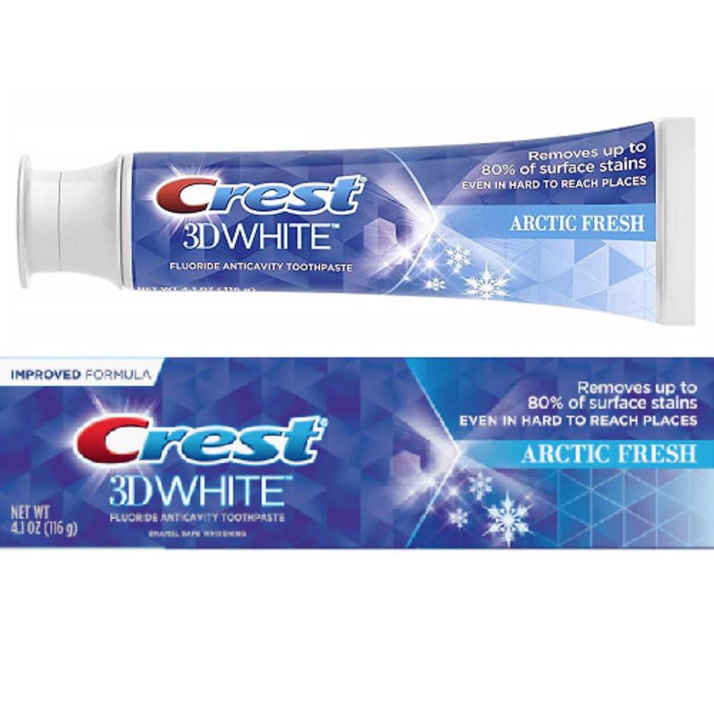 Kem đánh răng crest 3D white arctic - hỗ trợ ngừa sâu, trắng răng