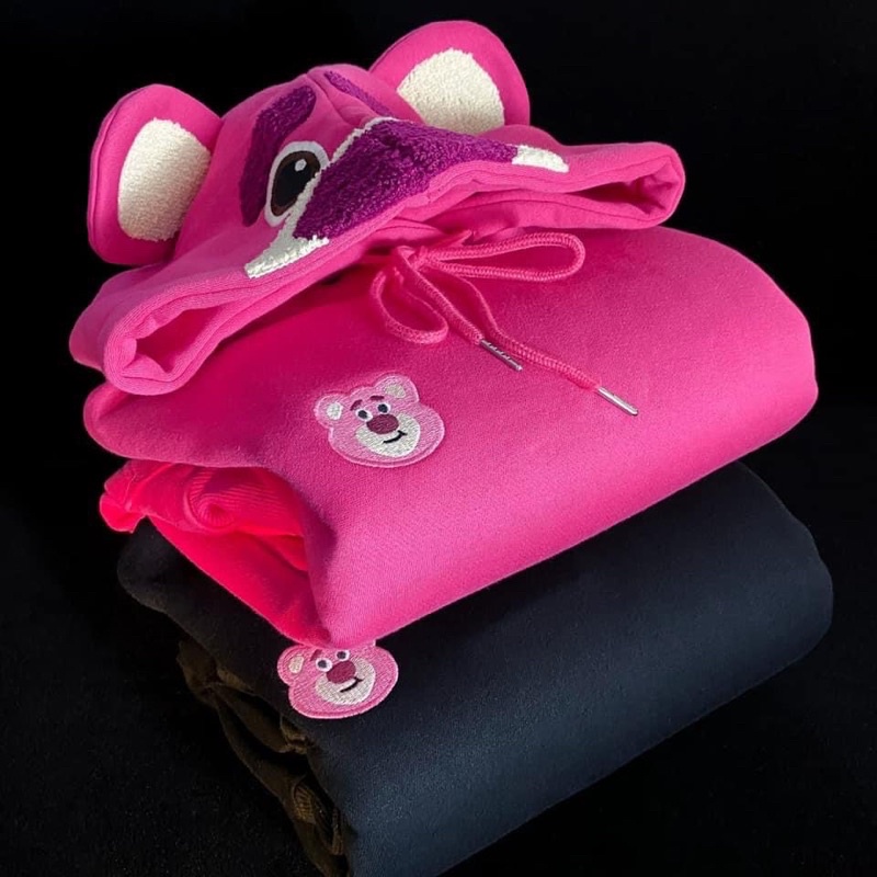 Áo hoodie nỉ bông gấu béo hồng gấu đen dâu tây cặp đôi Losto Bear Couple QCCC