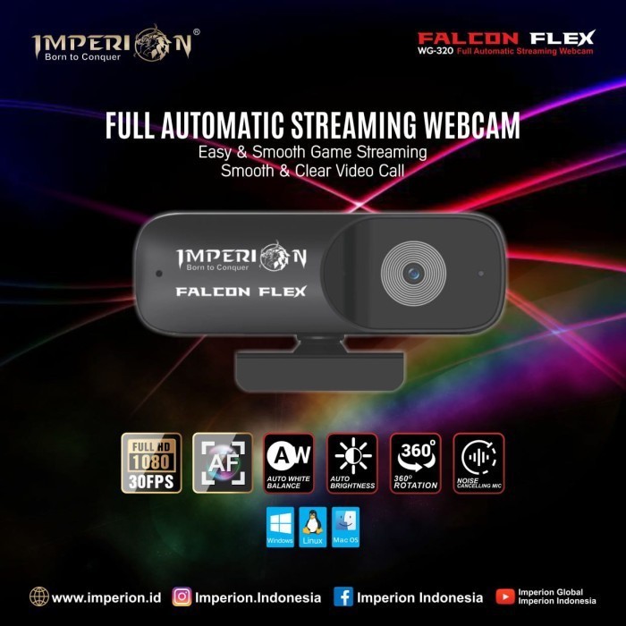 Webcam Imperion Falcon Flex Wg-320 30fps 1080p | BigBuy360 - bigbuy360.vn