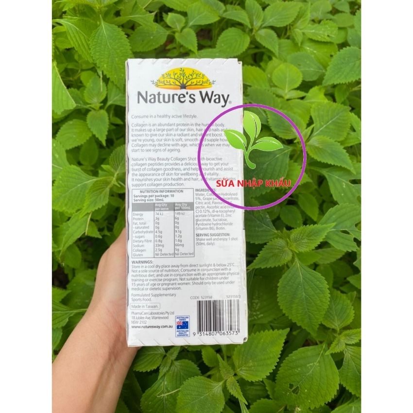 Nước Collagen Nature’s Way Beauty Collagen Shot hộp 10 chai 50ml Nhập Khẩu Úc Date Xa
