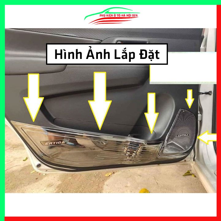 Bộ ốp tapli Ertiga 2019-2023 vân Titan chống xước va đập khi mở cửa và làm đẹp xe