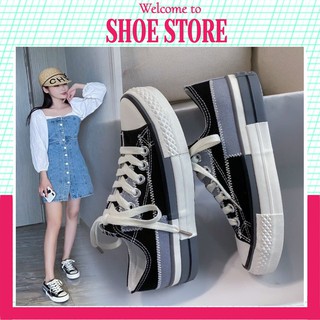 Giày Thể Thao Nữ 💖FREESHIP💖 Giày Vải CV Phối Màu- Tăng Chiều Cao 3cm Kiểu Dáng Cá Tính
