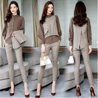Set đồ bộ dài tay phong cách công sở thanh lịch dành cho nữ