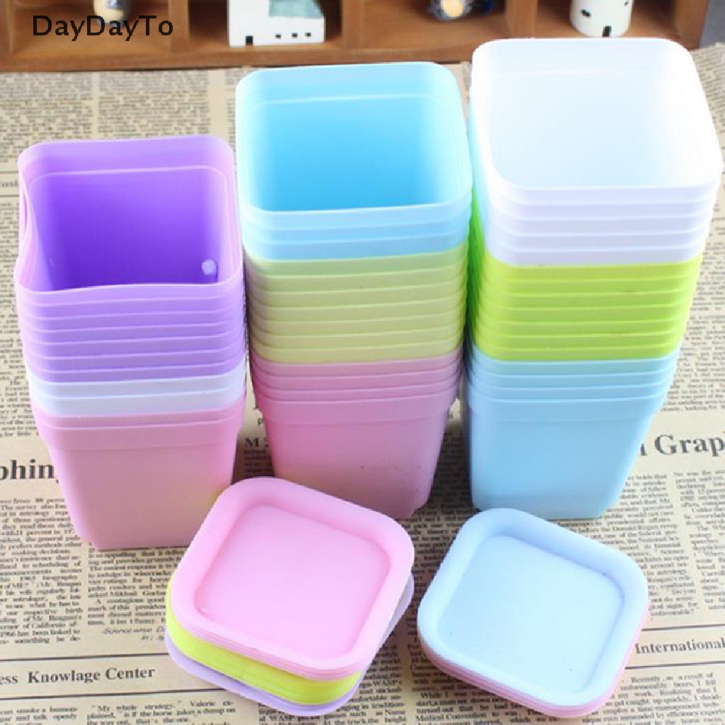 Khay Nhựa Vuông Nhiều Màu Trồng Cây Trang Trí Sân Vườn