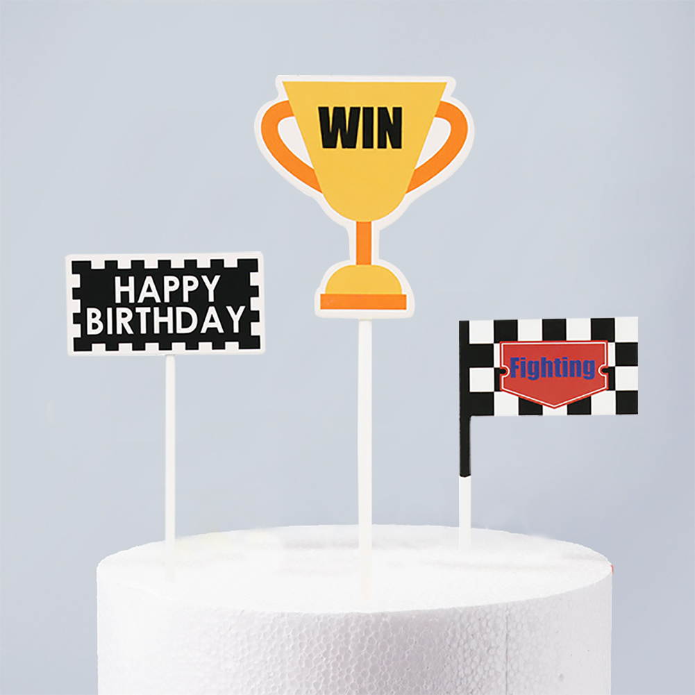 6 Cái Let's Go Racing Chúc Mừng Sinh Nhật Cupcake Toppers Fighting Race Car Cupcake Picks Baby Shower Chủ Đề Thể Thao Kỷ Niệm Bữa Tiệc Trang Trí Bánh