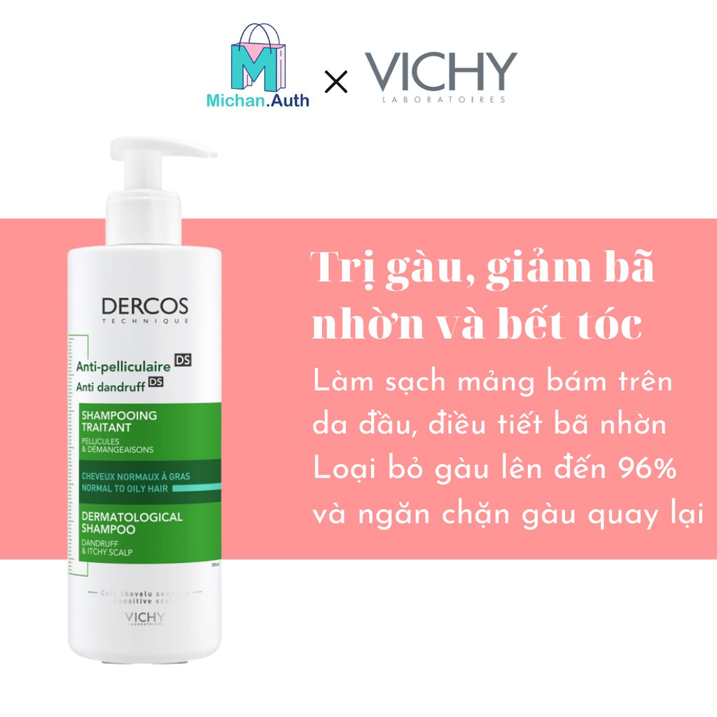 Dầu Gội Giảm Gàu Vichy Dercos Anti - Pelliculaire Anti Dandruff Shampooing Traitant 390ml