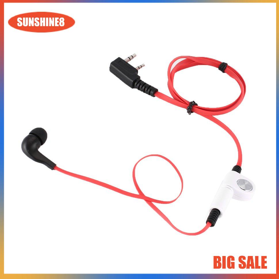 【SUN】2 Pin K Plug Headset In Ear Earpiece Walkie Talkie Headphone Two Way Radio