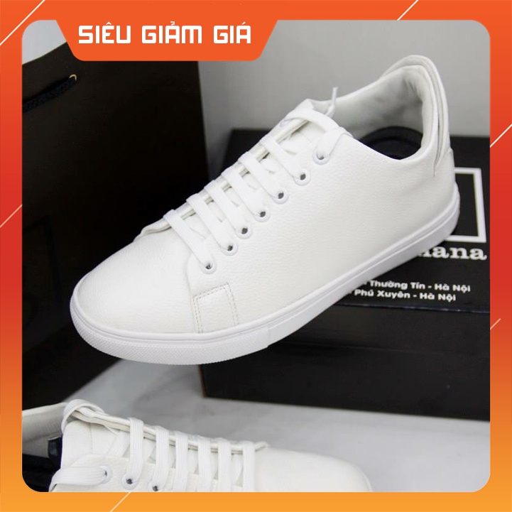 Giày thể thao nam | TĂNG CHIỀU CAO | Màu trắng da sần Pu mới nhất 2021