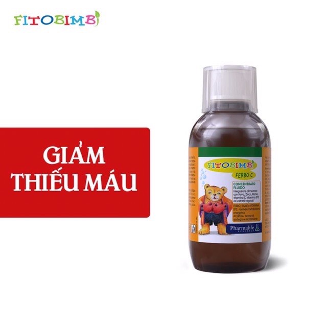 (QUÀ TẶNG) Ferro C Bổ Sung Sắt, Vitamin C, Kẽm Cho Bé Của Fitobimbi, Nhập Khẩu Từ Ý - 200ml