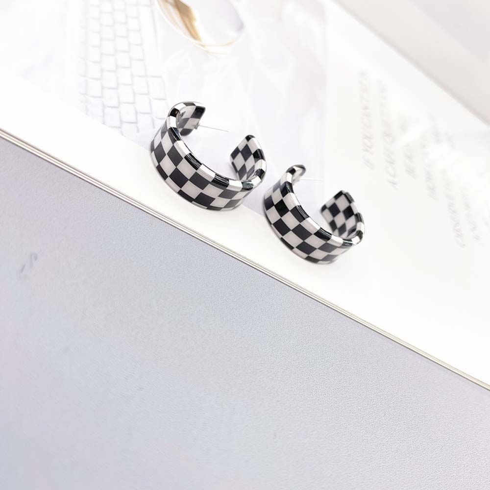 Bông tai hình chữ C bằng acrylic phong cách Hàn Quốc cổ điển thời trang cho nữ