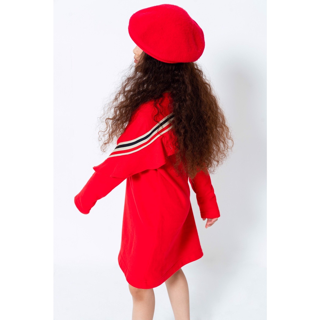 Đầm Thun Đỏ Phối Bèo Jookyli MSP42G0465