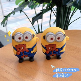 Vỏ Bảo Vệ Hộp Sạc Tai Nghe AirPods 1 2 Pro Apple Hình Minion Dễ Thương