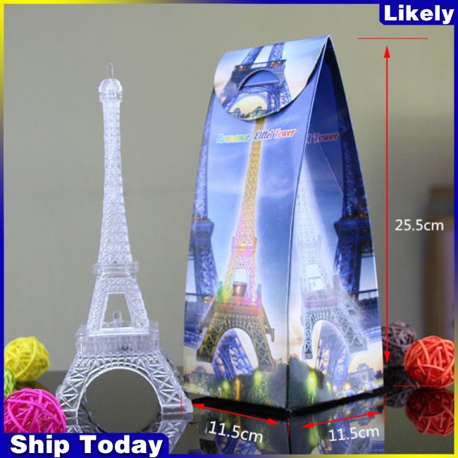 Đèn ngủ để bàn hình tháp Eiffel nhiều màu lãng mạn