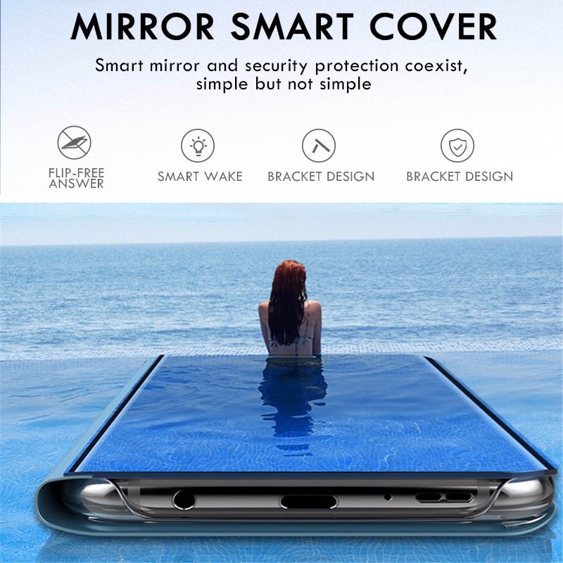 Bao Da Điện Thoại Nắp Lật Tráng Gương Thông Minh Cho xiaomi 11t pro redmi note 11s pro 10c poco f5 f4 x5 x4 gt m4 pro Ốp