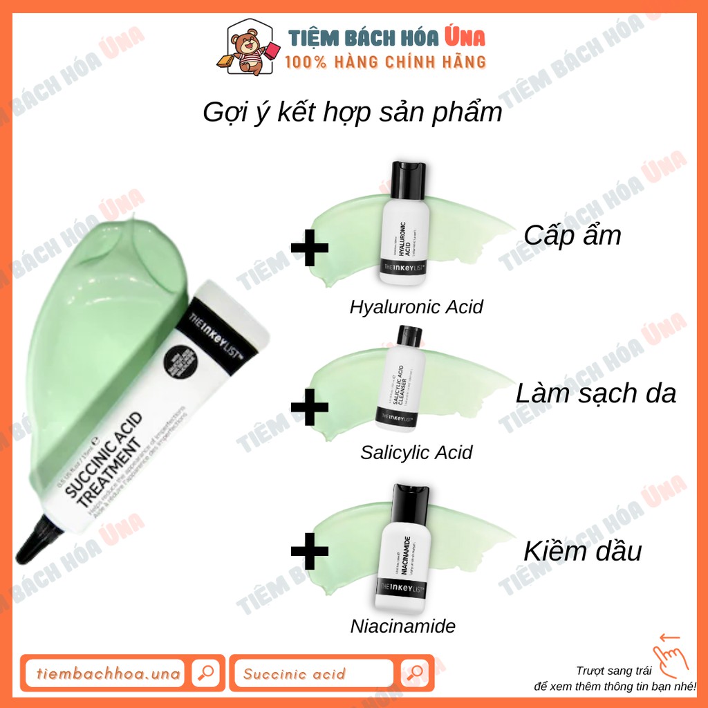 [New] Kem bôi lên mụn The inkey list SUCCINIC ACID và MANDELIC ACID acne treatment 15ml