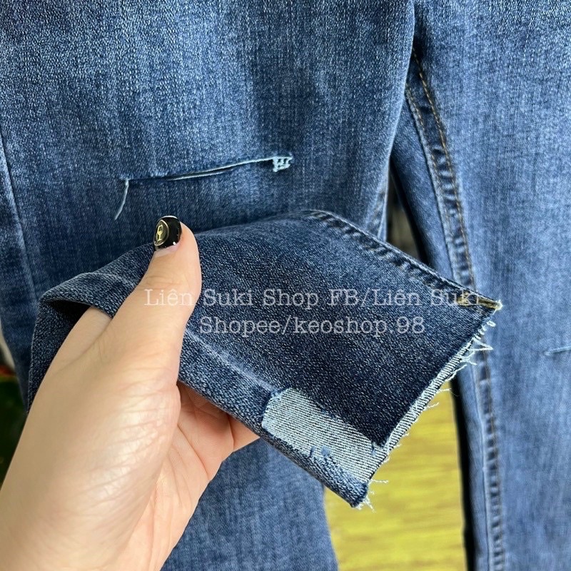 QUẦN BÒ SKINNY CẠP CAO RÁCH GỐI GEN BỤNG( Hàng có sẵn)