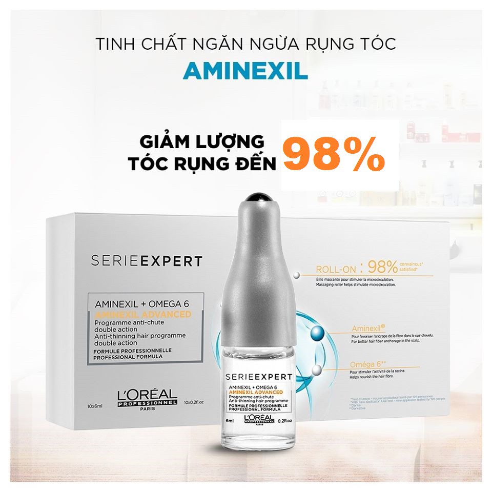 Lẻ 1 chai tinh chất dành cho tóc rụng Aminexil Advanced Omega 6 Loreal 6ml