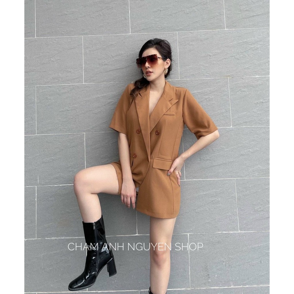 Áo cổ vest blazer fom unisex nắp túi nhiều màu cá tính