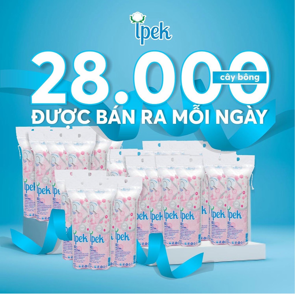 150 Miếng Bông Tẩy Trang Ipek Cotton Pads Thổ Nhĩ Kỳ – Giúp tẩy trang sạch, tiết kiệm toner