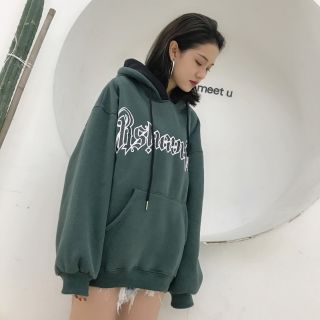 [XANH RÊU] Hoodie in chữ nón phối màu, Hoodie Ulzzang (Ảnh thật)