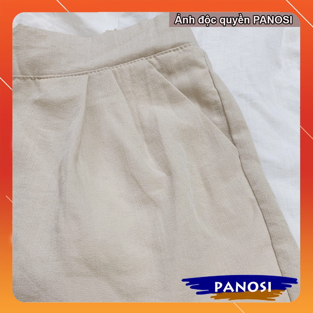quần đùi nữ mặc nhà ống rộng  quần cộc nữ chất vải đũi mềm mát mùa hè dễ dàng vận động thấm hút mồ hôi PANOSI - Q394 | BigBuy360 - bigbuy360.vn
