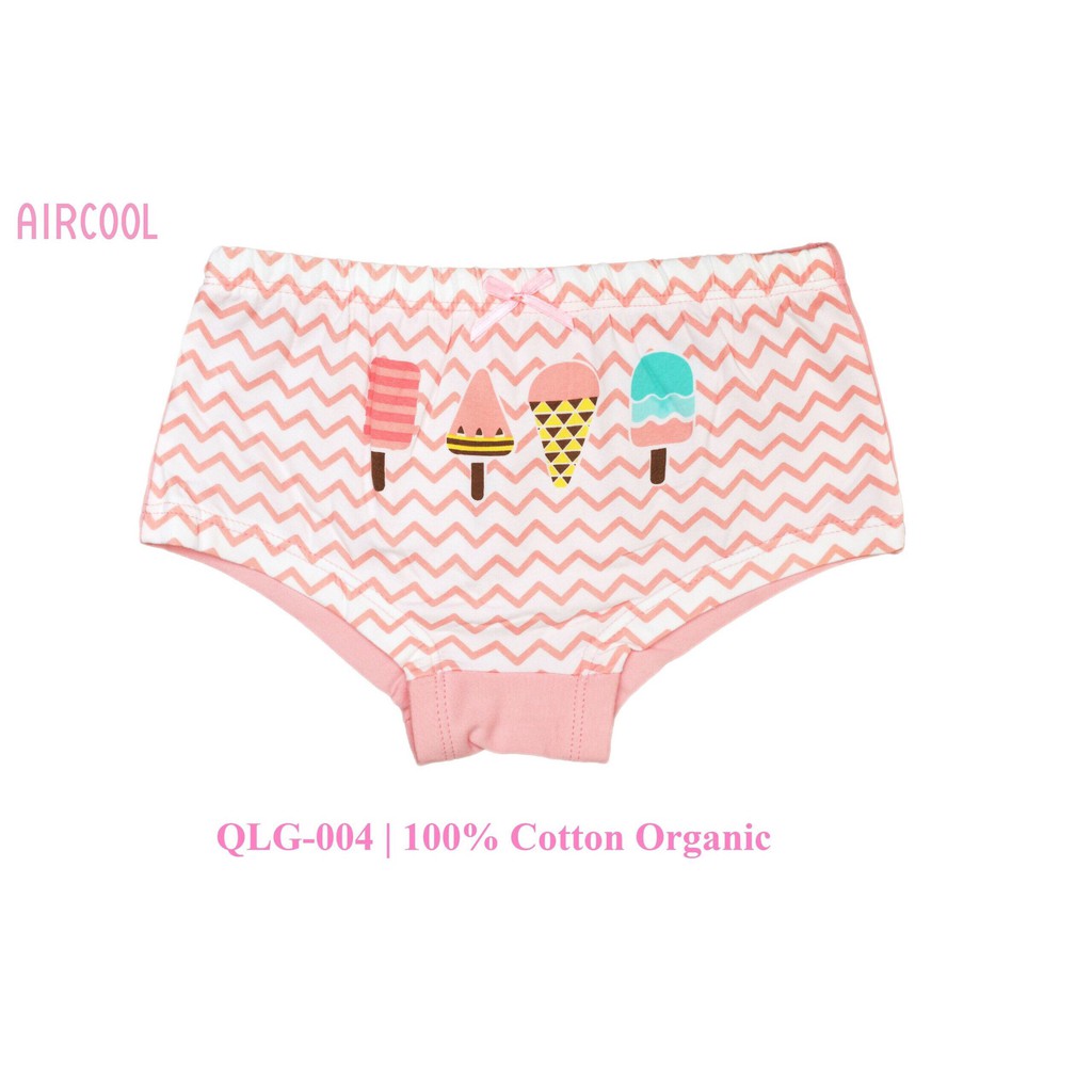 Quần chip nửa đùi Aircool 💖 Quần lót bé gái được dệt 100% sợi cotton theo công nghệ Nhật Bản cực an toàn cho bé 2T-12T