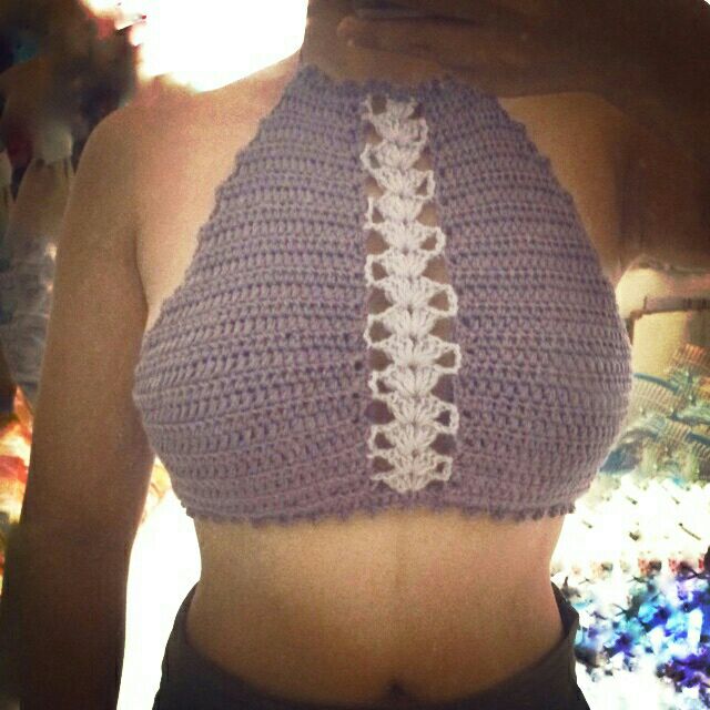 Áo bra len móc cho nữ - đi biển, phối đồ cực xinh (ảnh thật)