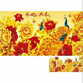 Tranh đính đá HOA KHAI PHÚ QUÝ Kt:110x55cm