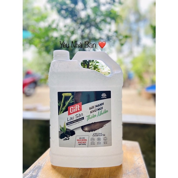 Lau sàn Gift Than & Tre 3kg8 Natural thiên nhiên cho sàn/nền gạch/đá/gỗ luôn sáng bóng chống trơn trượt