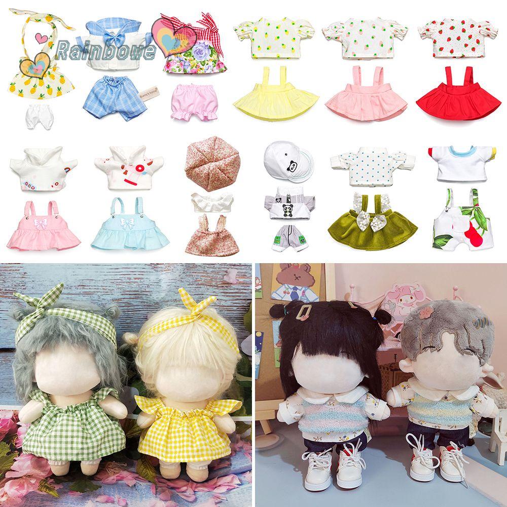Set đầm yếm quần áo búp bê 20cm DIY