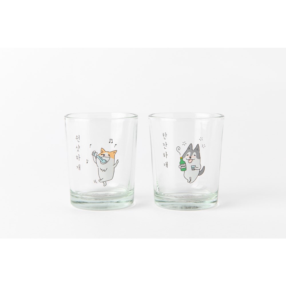 Set 2 Ly Soju ARTBOX Hàn Quốc Họa Tiết Shiba Inu Hoạt Hình Xinh Xắn