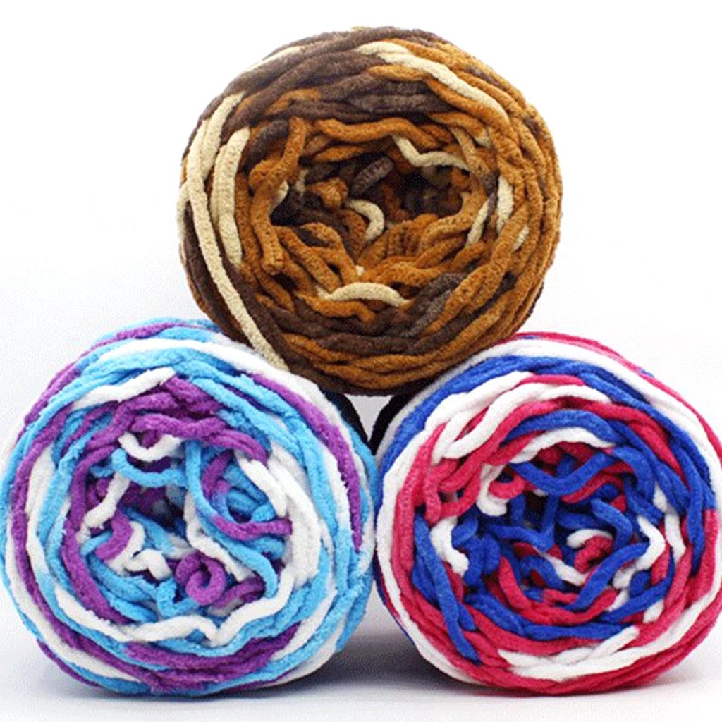 Cuộn Len Đan Sợi Chenille Mềm Nhiều Màu Sắc DIY