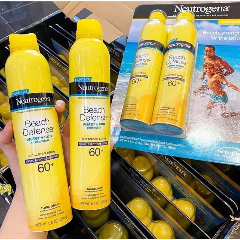 🔆 Xịt chống nắng Neutrogena Beach Defense SPF 60+ 🔆 (240gr)