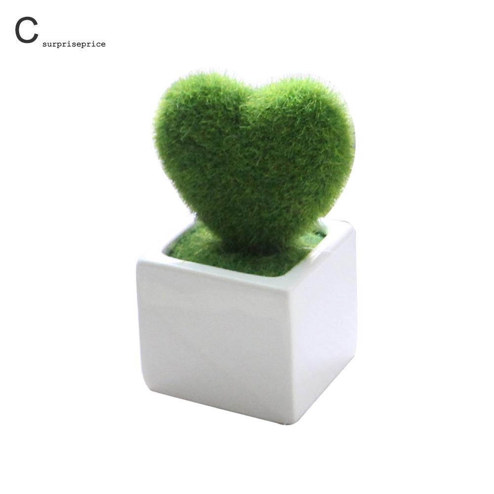 1 Chậu Cây Nhân Tạo Hình Ngôi Sao / Trái Tim Tròn Trang Trí Tiệc Cưới / Sân Vườn