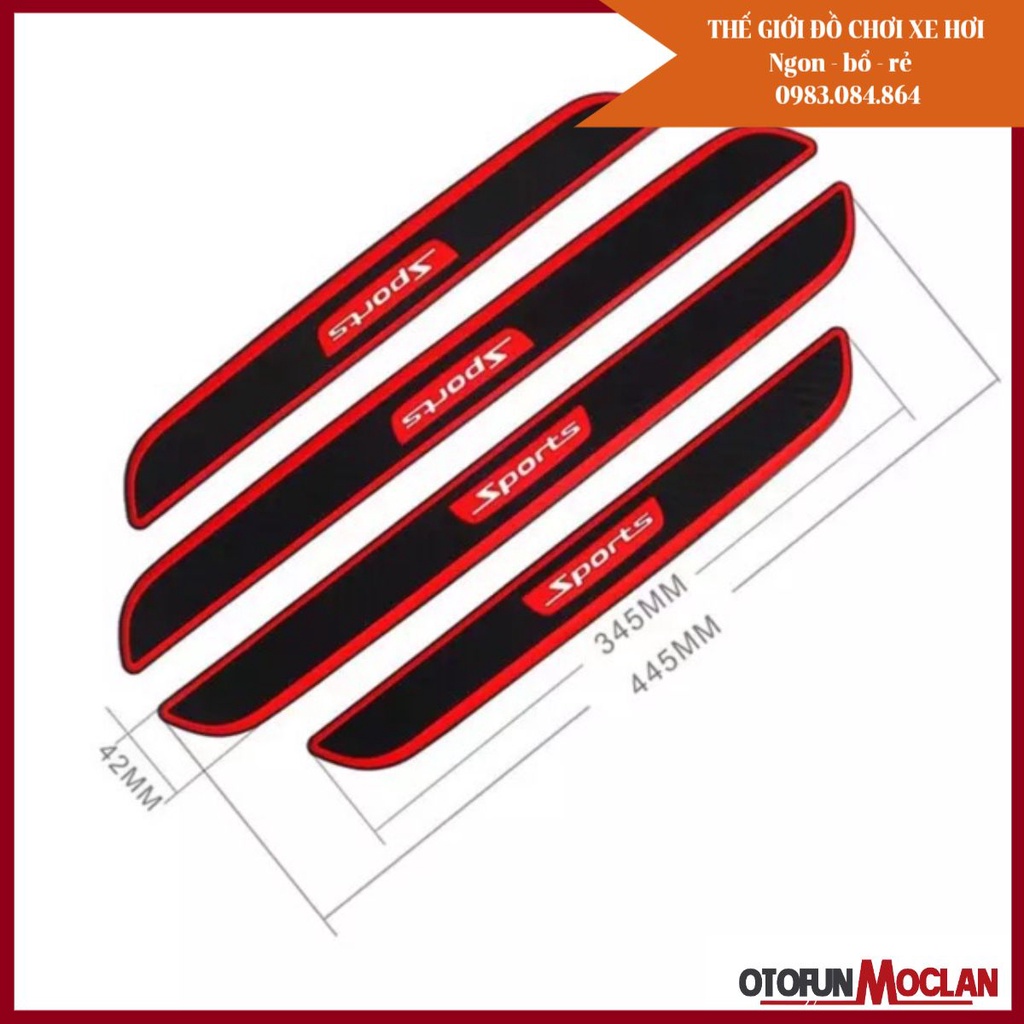 Bộ 4 miếng cao su ốp bậc lên xuống chống trơn trượt xước bậc cửa ô tô có logo hãng theo xe - nẹp bước chân cao su