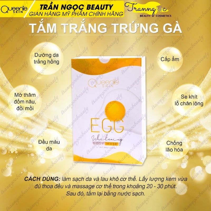 Tắm Trắng Body Trứng Vàng Queenie Skin Chính Hãng- Mua 1 Được 3