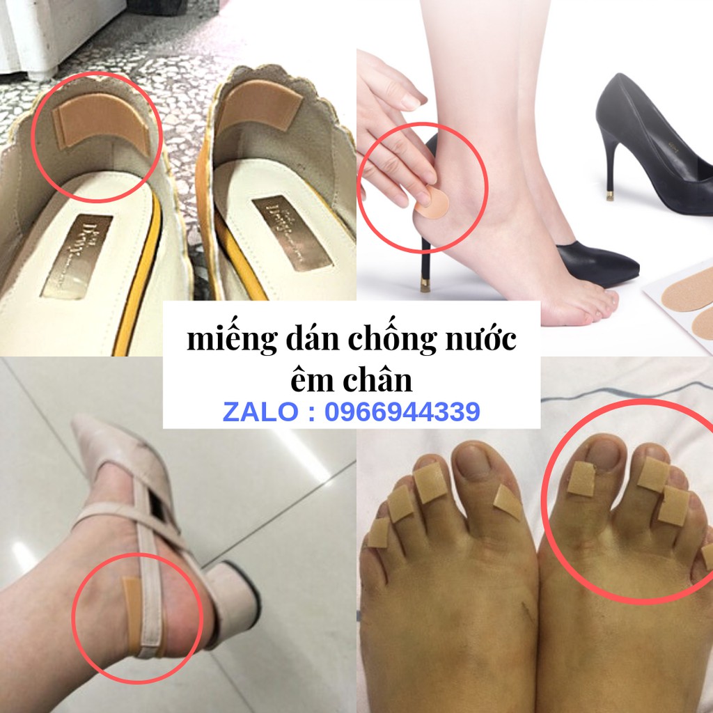 Băng Dán y tế Miếng dán Lót giày không thấm nước, giảm trầy da sưng tấy, nam và nữ sử dụng, chất liệu PE - Bộ 4 miếng