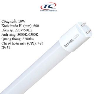 Bóng led tuýp 0.6m 10w duhal