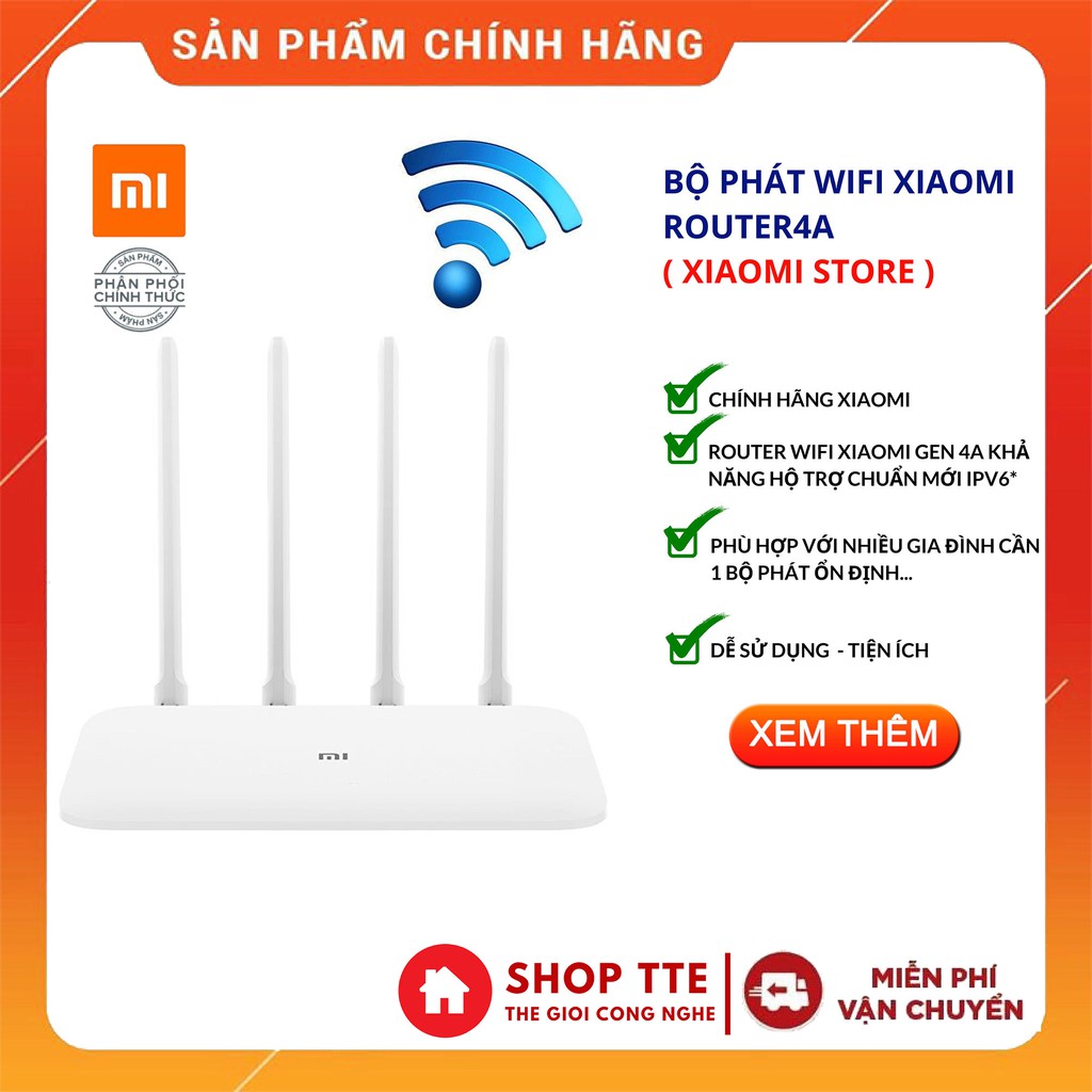 [NHẬP WTCHFST12 HOÀN 20K XU]BỘ PHÁT WIFI XIAOMI ROUTER 4A | BigBuy360 - bigbuy360.vn