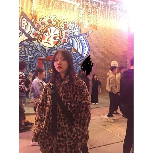 [Áo hoạ tiết beo lông mịn]