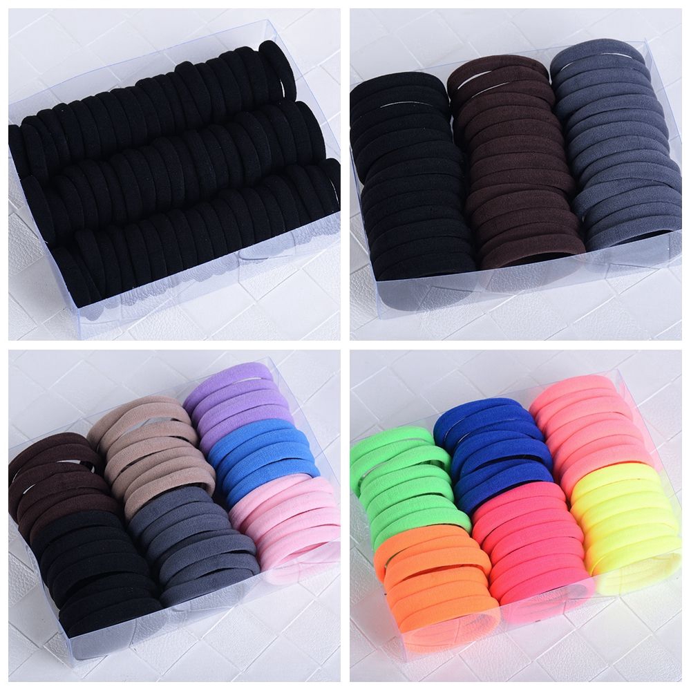 Set 40/60 thun cột tóc co giãn nhiều màu thời trang